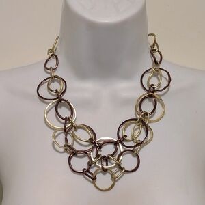 3/$30 GUC Chicos 21" Chunky Gold and Copper Tone Circles Necklace